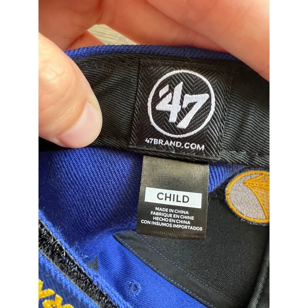 NWT '47 Brand Youth Golden State Warriors Royal Blue Adjustable Hat